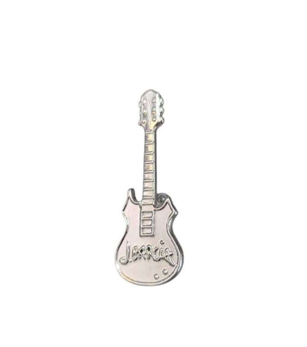 J. Jerry Garcia solid silver tone metal guitar neck tie clothing pin